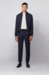 Slim-fit blouson-style jacket in virgin wool, Dark Blue