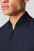 Slim-fit blouson-style jacket in virgin wool, Dark Blue