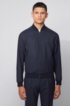Slim-fit blouson-style jacket in virgin wool, Dark Blue