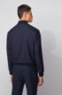 Slim-fit blouson-style jacket in virgin wool, Dark Blue