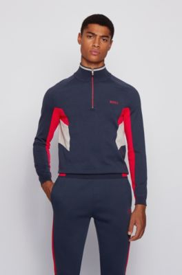 hugo boss zip neck sweater