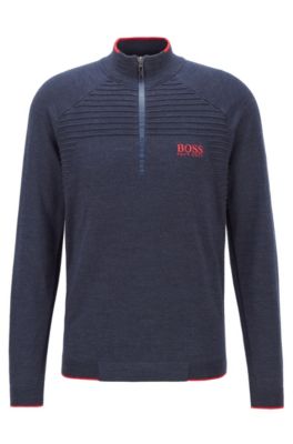 hugo boss grey zip jumper