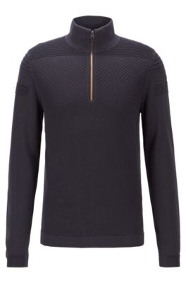 hugo boss zip neck sweater