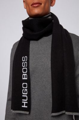 hugo boss grey scarf