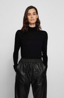 BOSS - Mock-neck sweater in virgin wool