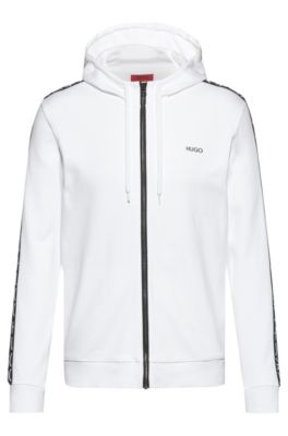 hugo boss mens white hoodie