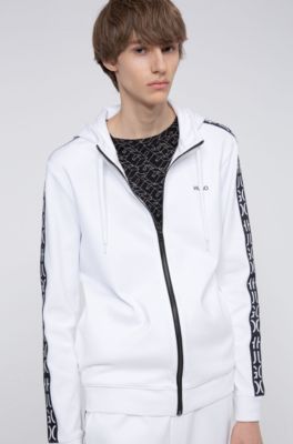 womens logo tape zip up hoodie