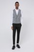 Extra-slim-fit double-breasted waistcoat in patterned wool, Light Grey