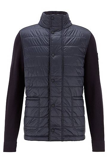 Veste en maille à panneau matelassé sur le devant
