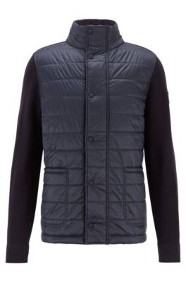 Veste en maille à panneau matelassé sur le devant