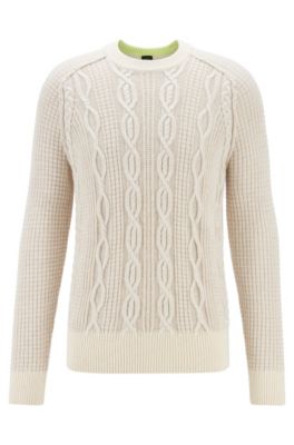 BOSS - Knitted sweater with cable and 