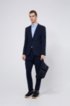 Tapered-fit trousers in pinstripe jersey with drawcord, Dark Blue