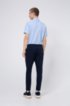 Tapered-fit trousers in pinstripe jersey with drawcord, Dark Blue