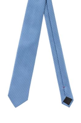 Silk-jacquard tie with micro-dot pattern