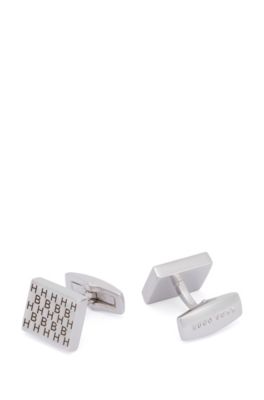 BOSS - Square cufflinks in brass with 