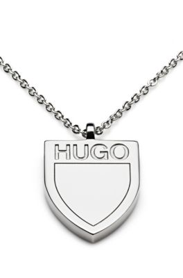 Logo-engraved stainless-steel pendant 