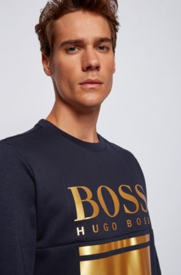 black and gold hugo boss sweatshirt