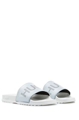 white hugo boss sliders