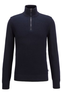 hugo boss zip neck jumper