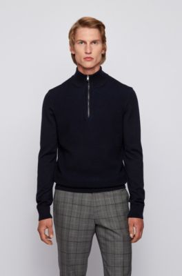 hugo boss zip neck jumper