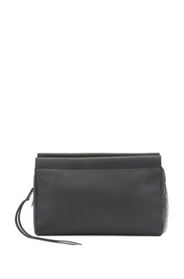 black clutch bag with strap