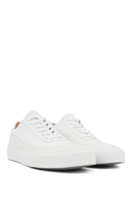 boss textured leather trainers
