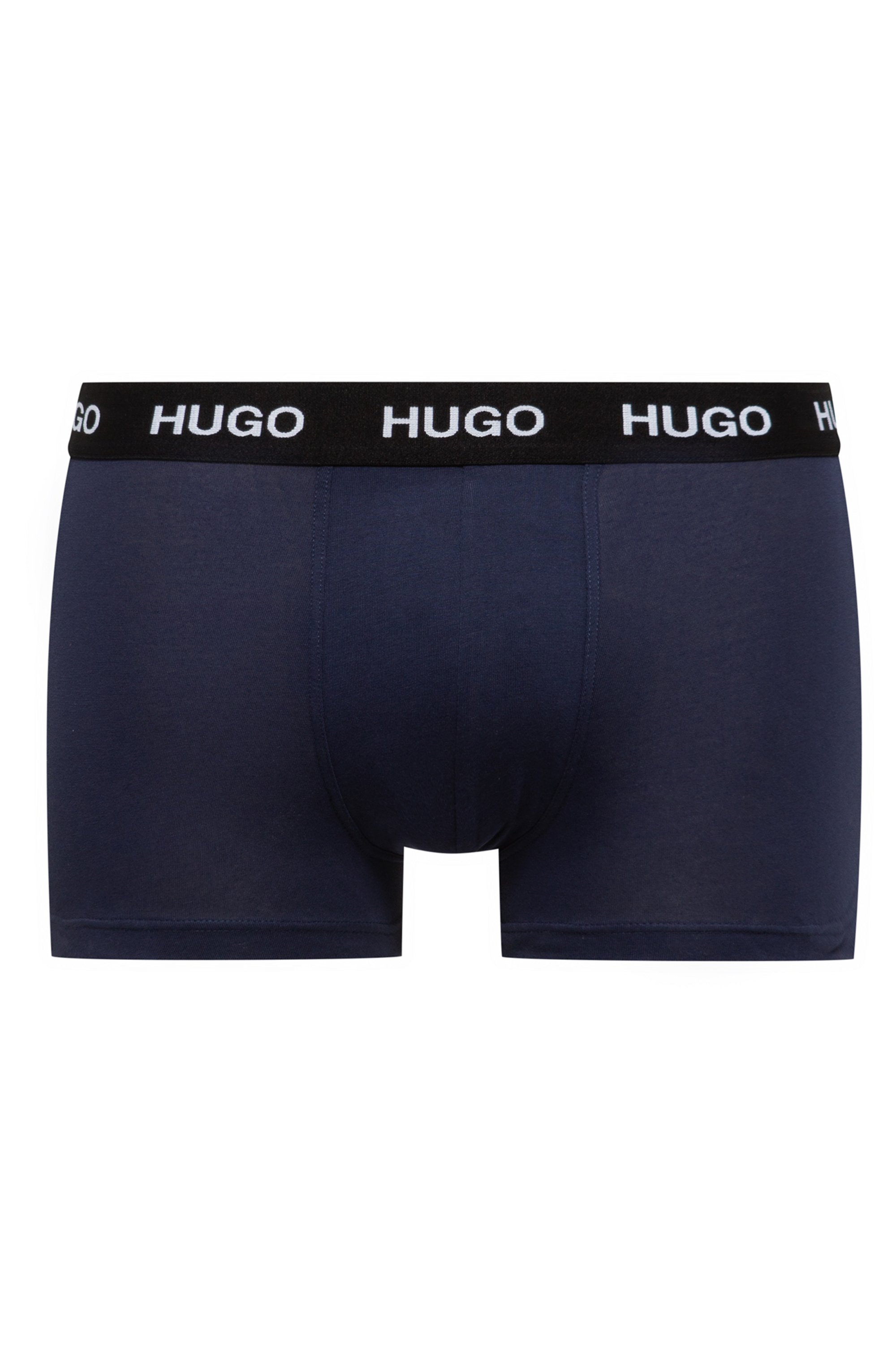 Three-pack of stretch-jersey trunks with logo waistbands, Dark Blue