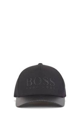 Casquette à logo imprimé, en tissu technique et matière effet carbone