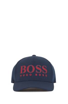 Casquette en piqué stretch avec logo en point de chaînette