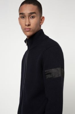 hugo boss zip up cardigan