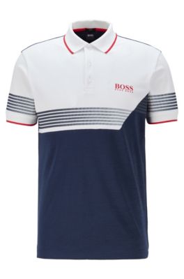 Slim-fit colour-blocked polo shirt with 