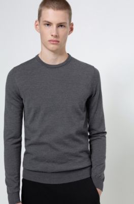 Slim-fit crew-neck sweater in merino wool