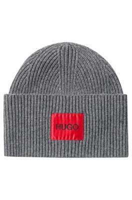 Bonnet en laine mélangée avec patch logo