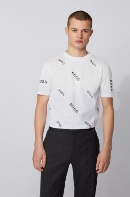 BOSS - Cotton jersey T-shirt with all 