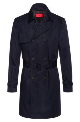 Slim-fit trench coat in water-repellent 