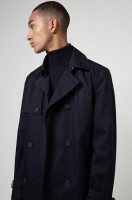 hugo boss leather trench coat