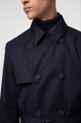 hugo boss leather trench coat