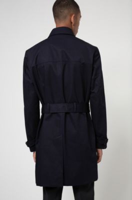 hugo boss leather trench coat