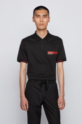 black slim fit polo shirt