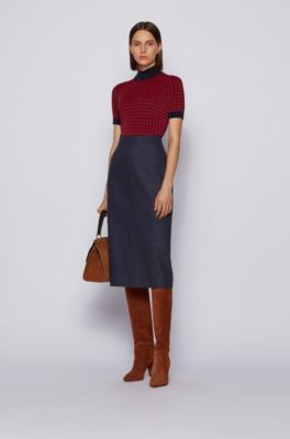 hugo boss denim skirt