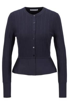 Veste Slim Fit à l’esprit cardigan, avec basque à la base