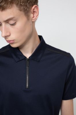 hugo boss zip polo