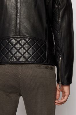 hugo boss leather jacket quality