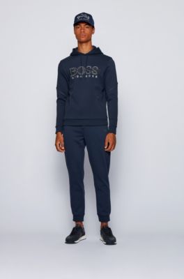 hugo boss hooded sweatshirt with logo and reflective detailing