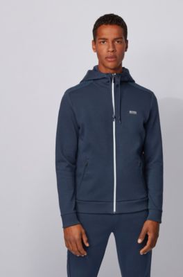 hugo boss hooded sweatshirt with logo and reflective detailing