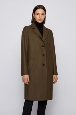 wool blend twill coat