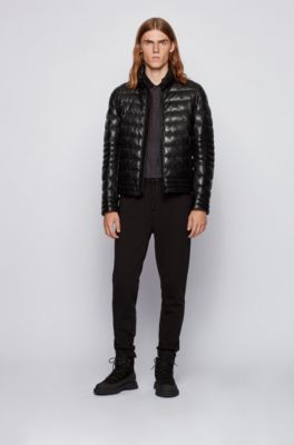 leather jacket with polo shirt