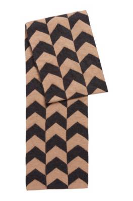 Écharpe en maille jacquard à motif pied-de-poule abstrait
