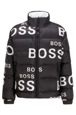 Reversible down jacket with statement 