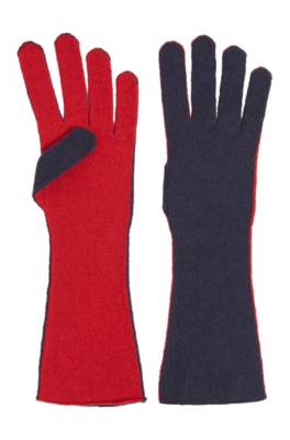 Gants bicolores en laine vierge à teneur en cachemire